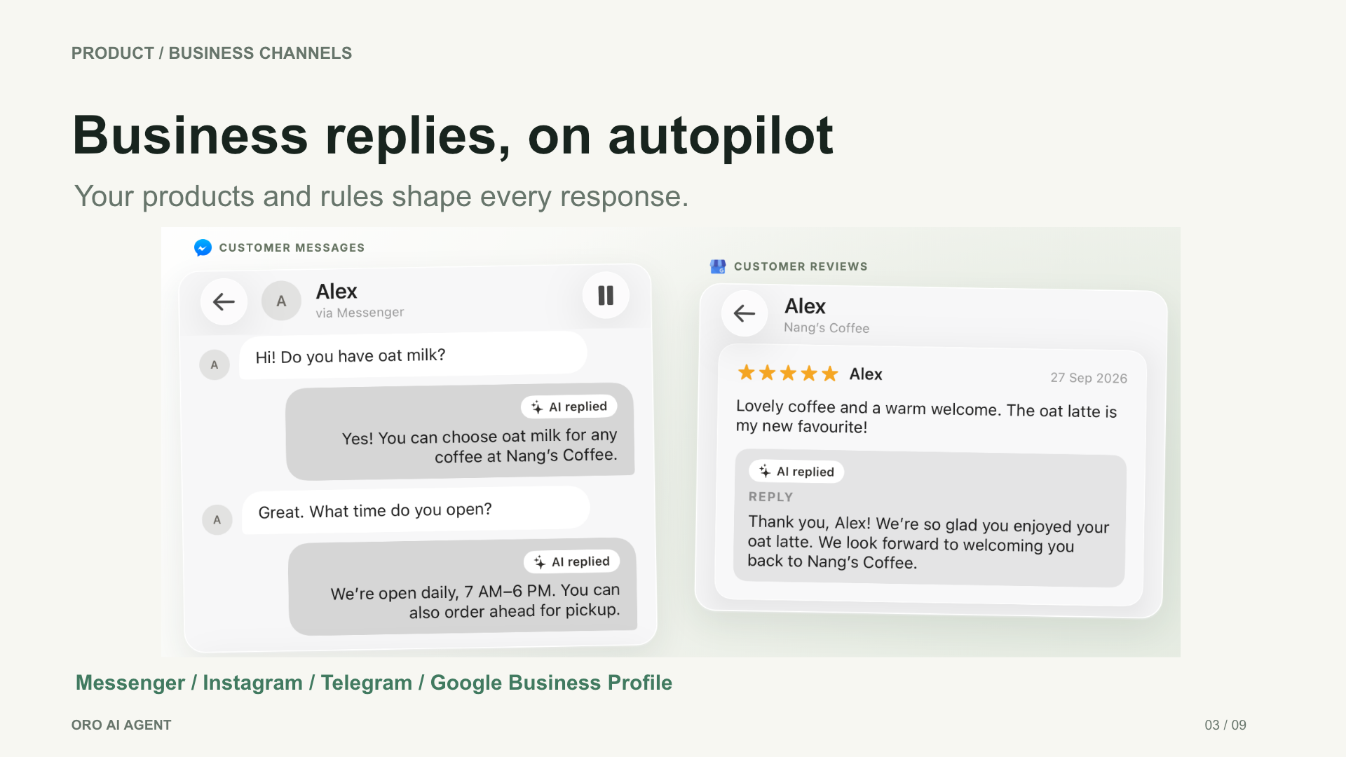 Business replies, on autopilot
